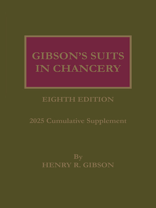 Title details for Gibson's Suits in Chancery by LexisNexis - Wait list